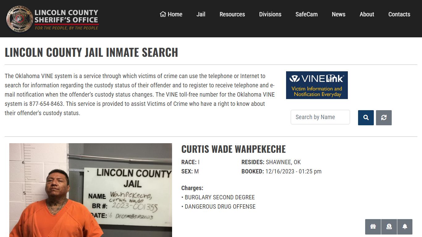 Inmate Search - Lincoln County Sheriff's Office